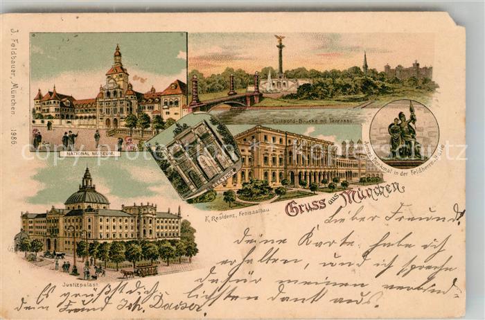 Muenchen Bayern Luitpold Bruecke National Museum Justizpalast Residenz Festsaall