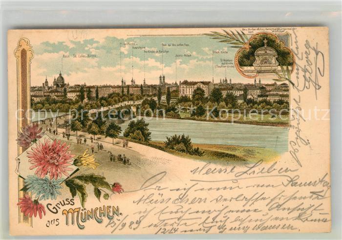 Muenchen Bayern Lukaskirche Justizpalast Frauenkirche Theatiner