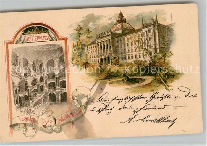 Muenchen Bayern Justizpalst Garten Treppenhaus