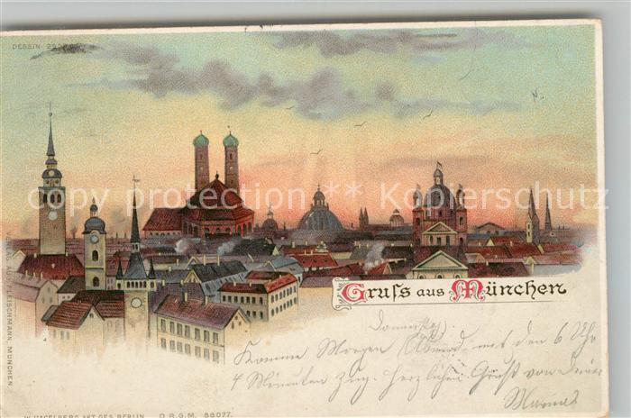 Muenchen Bayern Panorama Frauenkirche Petersturm