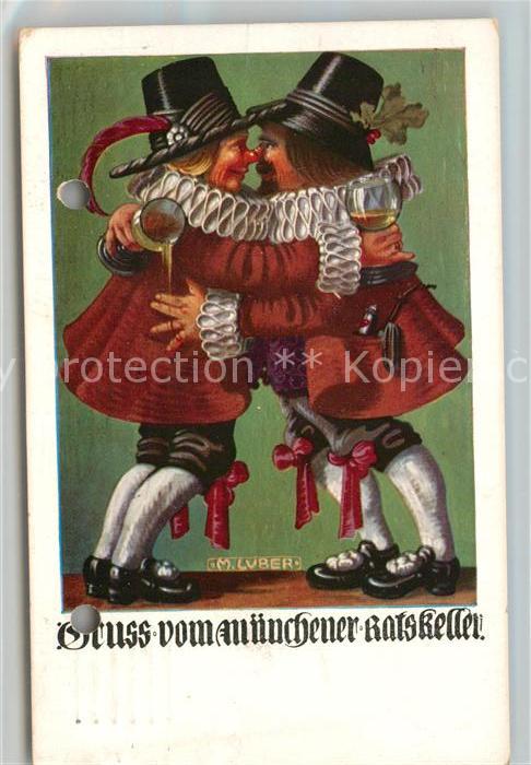 Muenchen Bayern Ratskeller Karikatur Gaeste