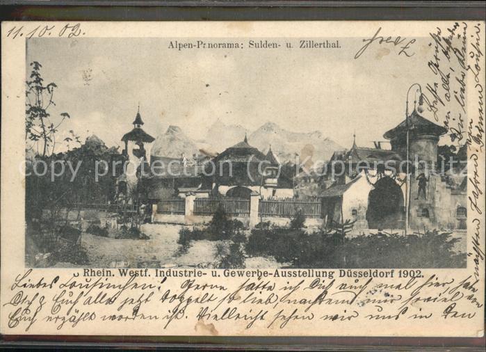 DuessELDORF  CITY Industrie-u.Gewerbe-Ausstellung 1902 (Sulden-u.Zillerthal)
