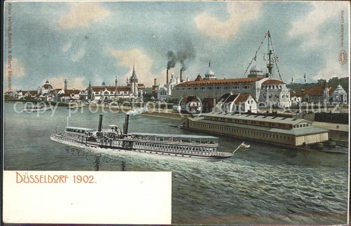 Ausstellung Industrie Gewerbe Kunst Dues Seitenraddampfer