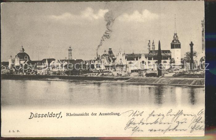 Ausstellung Industrie Gewerbe Kunst Duesseldorf 1902  Rheinansicht