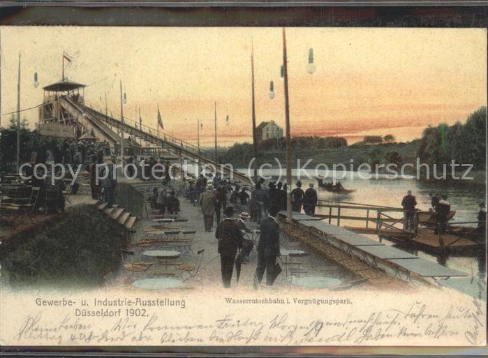 Ausstellung Industrie Gewerbe Kunst Dues Wasserrutschbahn Vergnügungspark