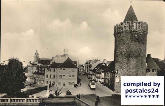 Brandenburg Havel Partie am Steintorturm Strassenbahn