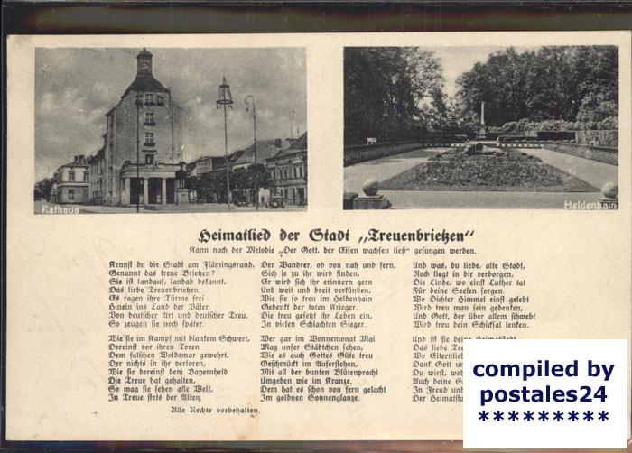 Treuenbrietzen Rathaus Heldenhain Kriegerdenkmal Heima