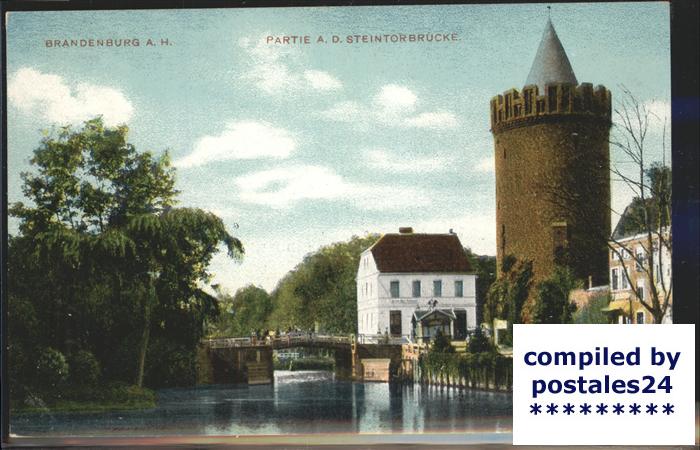 Brandenburg Havel Partie am Steintorturm Brücke