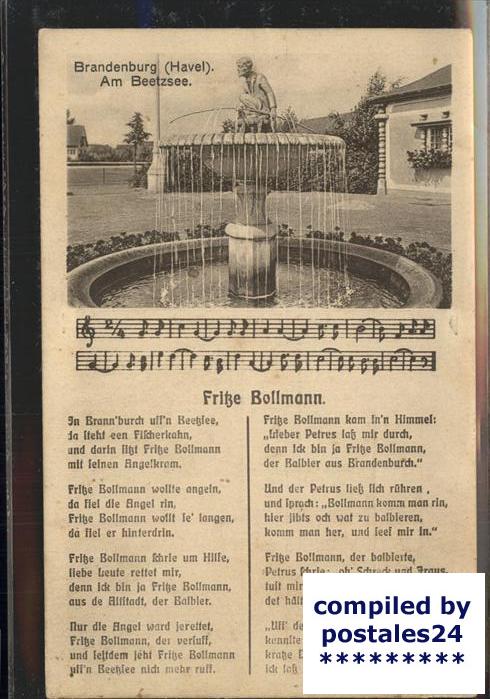Brandenburg Havel Fritze Bollemann Denkmal Brunnen Lied N