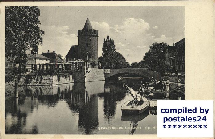 Brandenburg Havel Steintorturm Brücke Boot