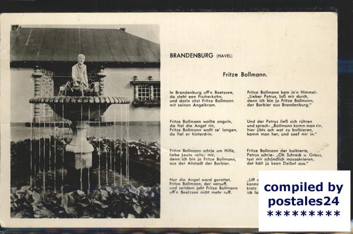 Brandenburg Havel Fritze Bollmann Denkmal Brunnen Gedicht