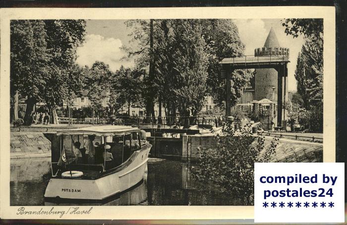Brandenburg Havel Sportschleuse Boot Turm