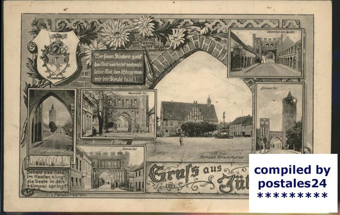 Jueterbog Dammtor Marktplatz Rathaus Denkmal Zinnaer Tor Wappen
