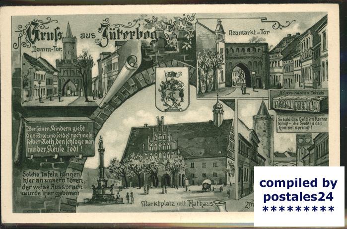 Jueterbog Dammtor Marktplatz Rathaus Denkmal Zinnaer Tor Neumarkt Tor Wappen