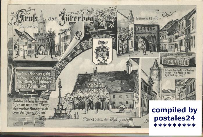 Jueterbog Dammtor Neumarkt-Tor Marktplatz Rathaus Denkmal Zinnaer Tor Tetzelkast