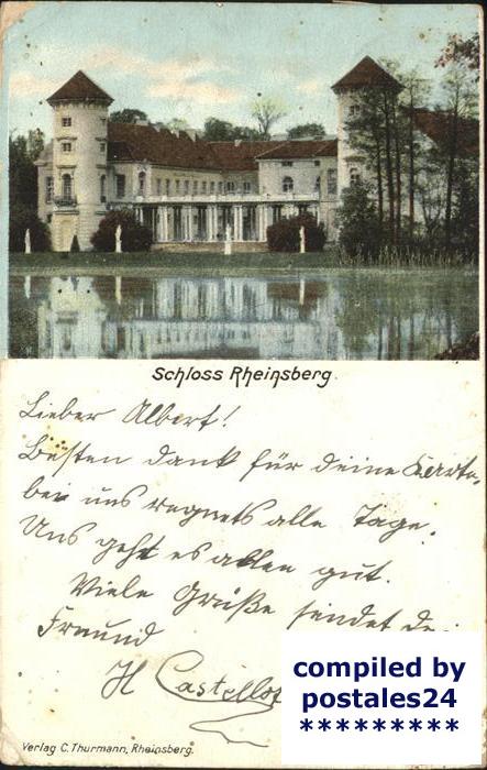 Rheinsberg Schloss mit See