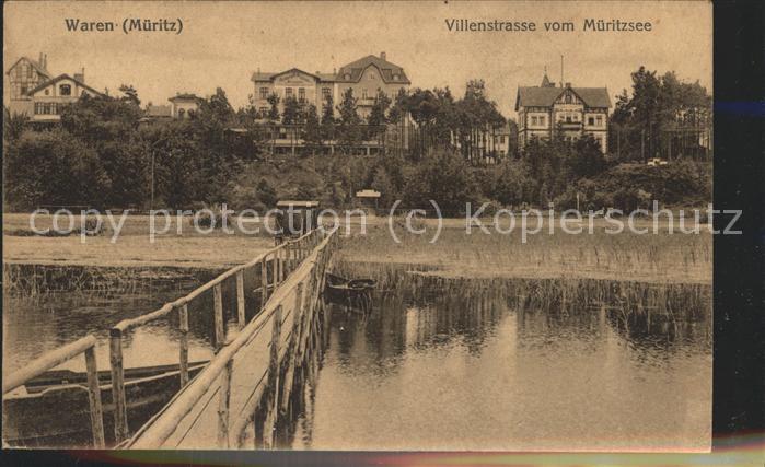 Waren Mueritz Villenstrasse vom Müritzsee Steg