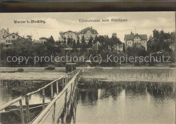 Waren Mueritz Villenstrasse vom Müritzsee Steg