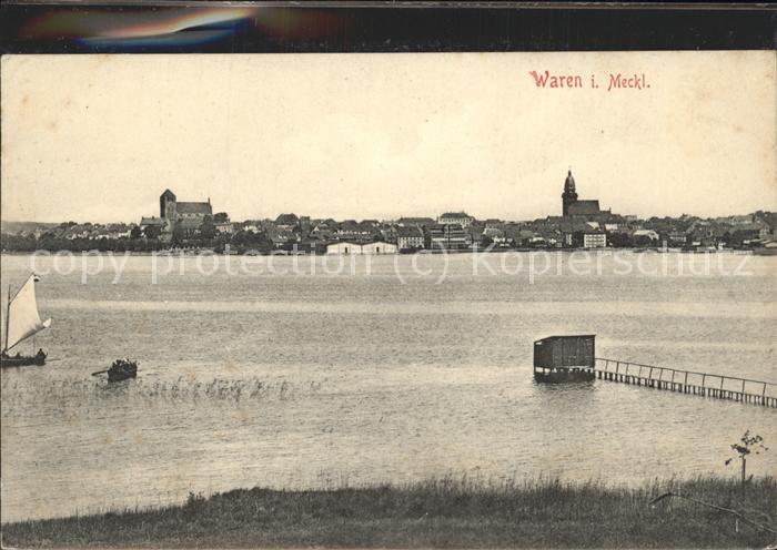 Waren Mueritz Panorama Segelschiff