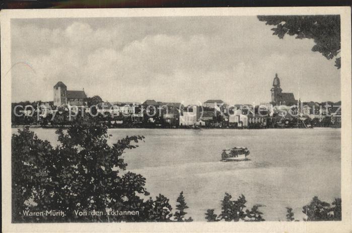 Waren Mueritz Blick von den Ecktannen Schiff