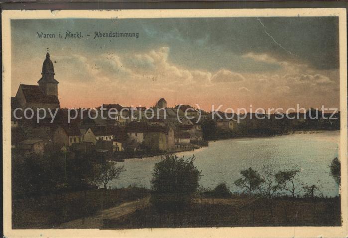 Waren Mueritz Panorama Abendstimmung