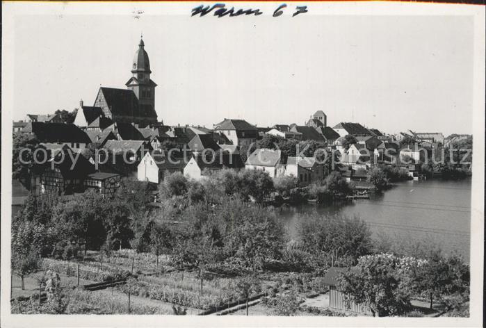 Waren Mueritz Stadtblick mit Kirche