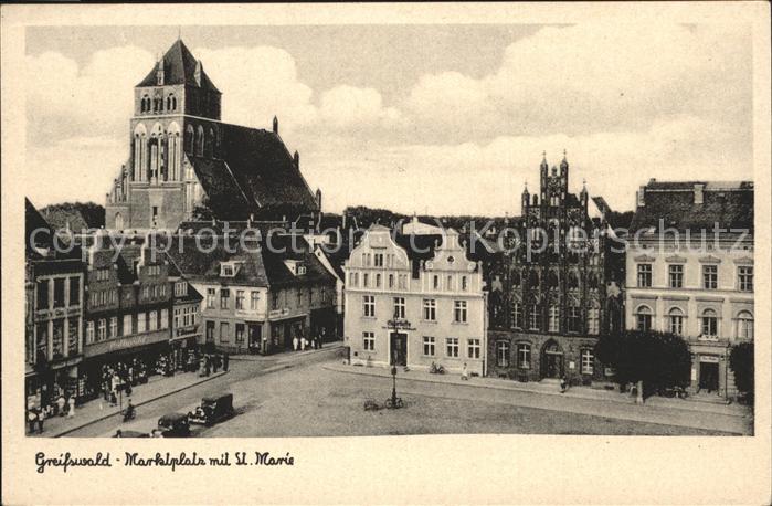 Greifswald Mecklenburg Vorpommern Marktplatz mit St.Marienkirche