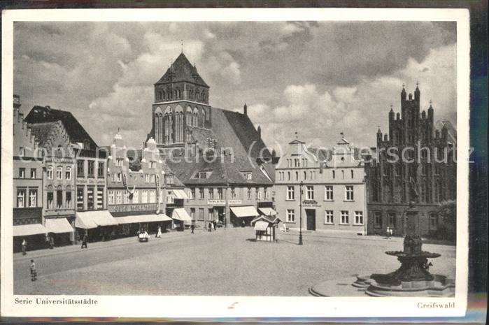 Greifswald Mecklenburg Vorpommern marktplatz u.Marienkirche