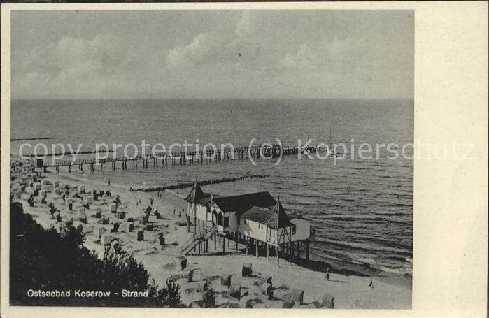 Koserow Ostseebad Usedom Strand mit Seebrücke