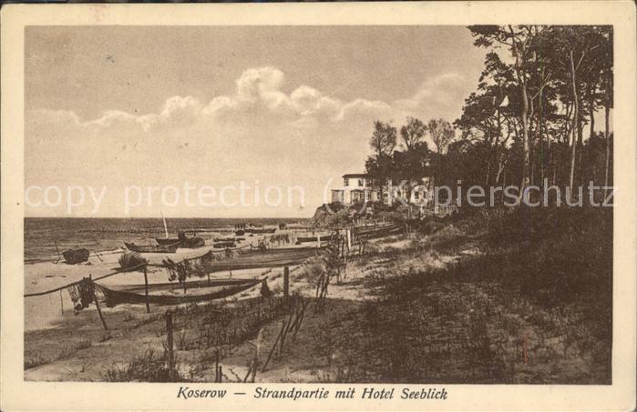 Koserow Ostseebad Usedom Strandpartie mit Hotel Seeblick