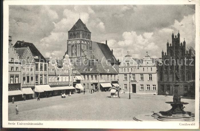 Greifswald Mecklenburg Vorpommern Marktplatz u.Marienkirche
