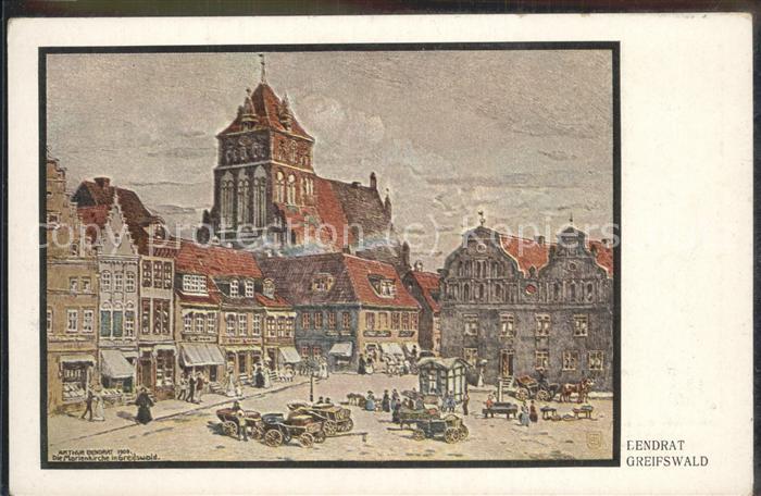 Greifswald Mecklenburg Vorpommern Marktplatz u.Marienkirche