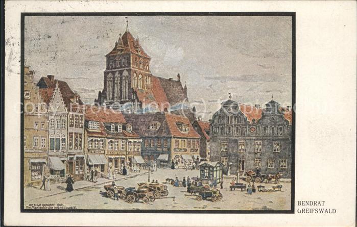 Greifswald Mecklenburg Vorpommern Marktplatz u.Marienkirche