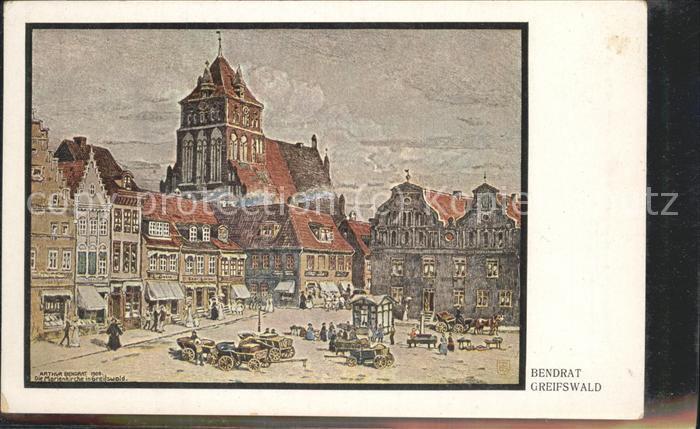 Greifswald Mecklenburg Vorpommern Marktplatz u.Marienkirche
