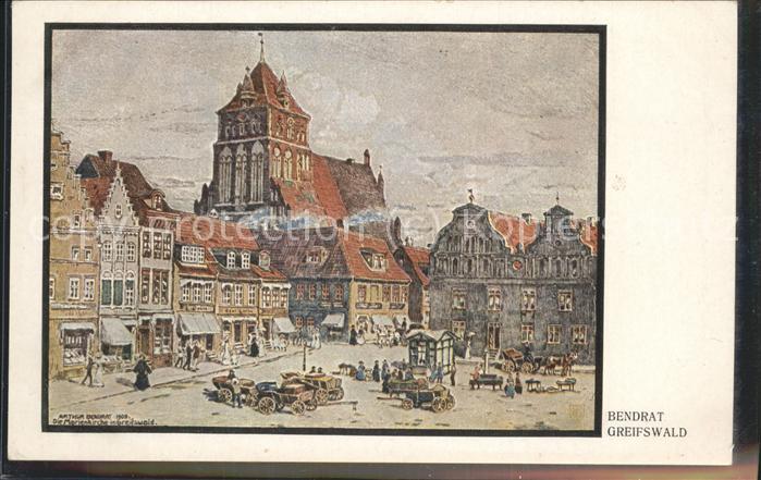 Greifswald Mecklenburg Vorpommern Marktplatz u.Marienkirche