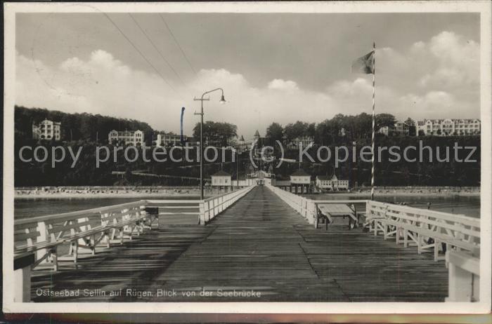 Sellin Ruegen Strand Steilküste Seebrücke