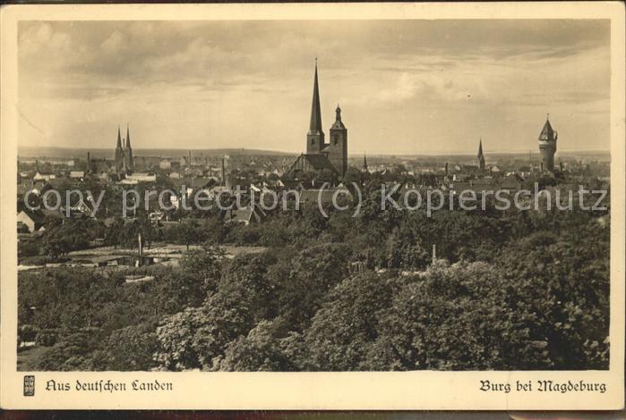 Burg Magdeburg Panorama Blick vom Bismarckturm Kirche