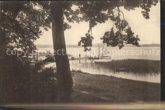 Plau See Partie am Plauer See beim Kurhaus Waldheim Steg Segelboot