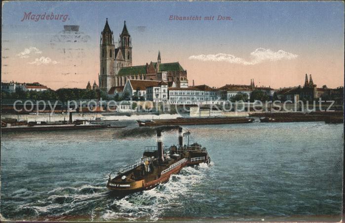 MAGDEBURG  CITY Elbe Dom Dampfschiff