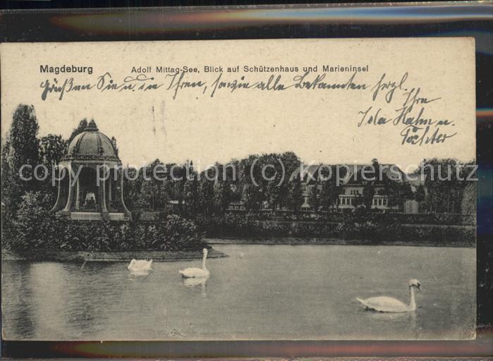 MAGDEBURG  CITY Adolf Mittag See Schuetzenhaus Marieninsel