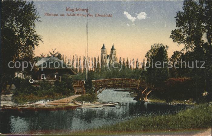 MAGDEBURG  CITY Faehrhaus Adolf-Mittag-See Domblick