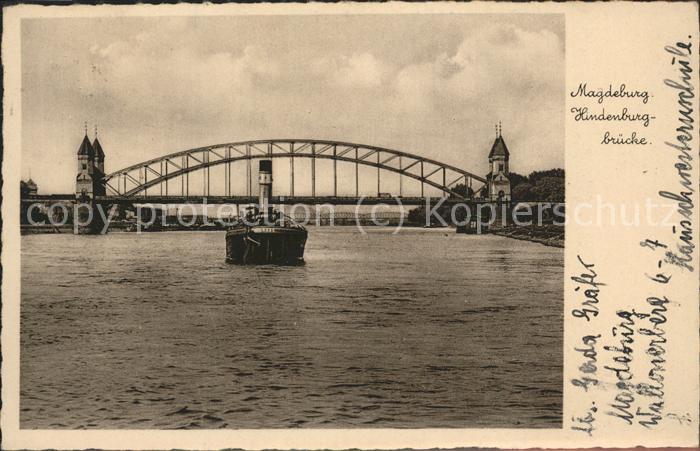MAGDEBURG  CITY Hindenburgbruecke Dampfschiff