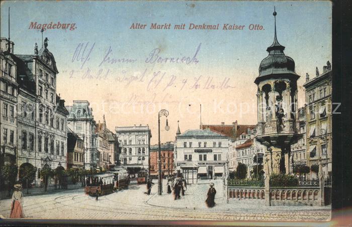 MAGDEBURG  CITY Alter Markt Denkmal Kaiser Otto