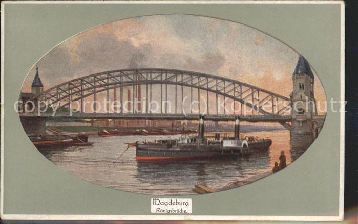 MAGDEBURG  CITY Koenigsbruecke Dampfschiff Seitenraddampfer