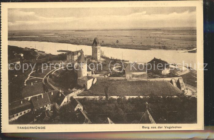 Tangermuende Burg aus der Vogelschau