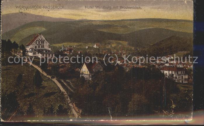 Wernigerode-Hasserode Hotel Waldburg mit Brockenblick