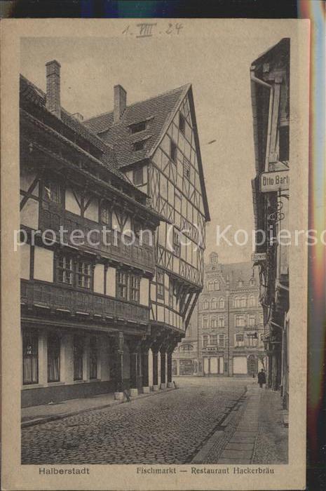 Halberstadt Fischmarkt u.Hotel Hackerbräu