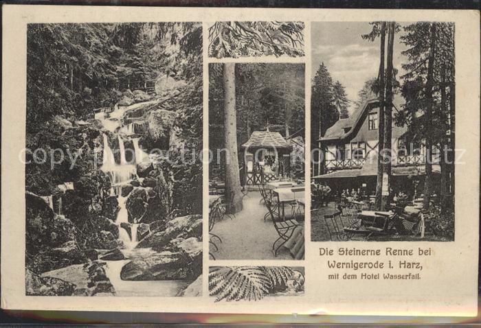 Wernigerode Harz Steinere Renne u.Hotel Wasserfall