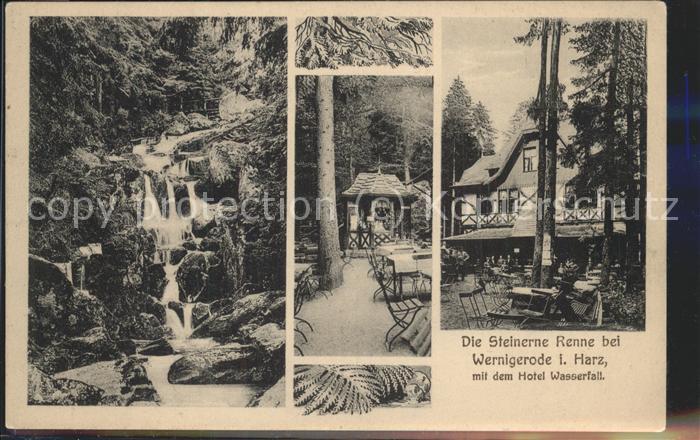Wernigerode Harz Die Steinerne Renne Hotel mit Wasserfal