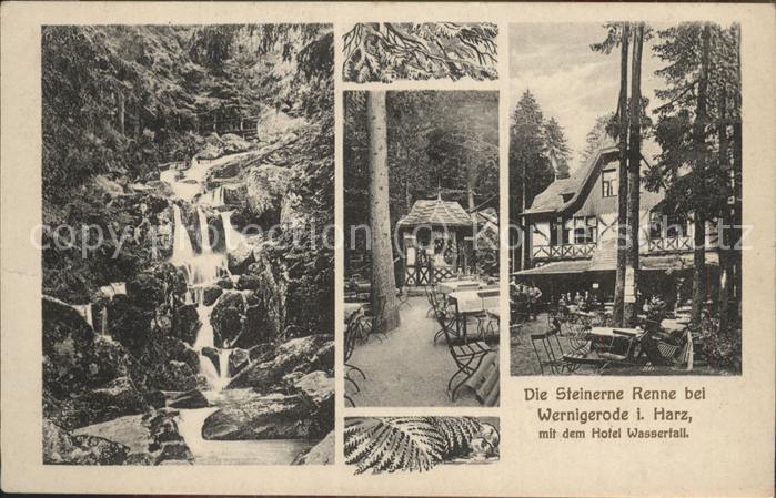 Wernigerode Harz Steinerne Renne Hotel Wasserfall Garten